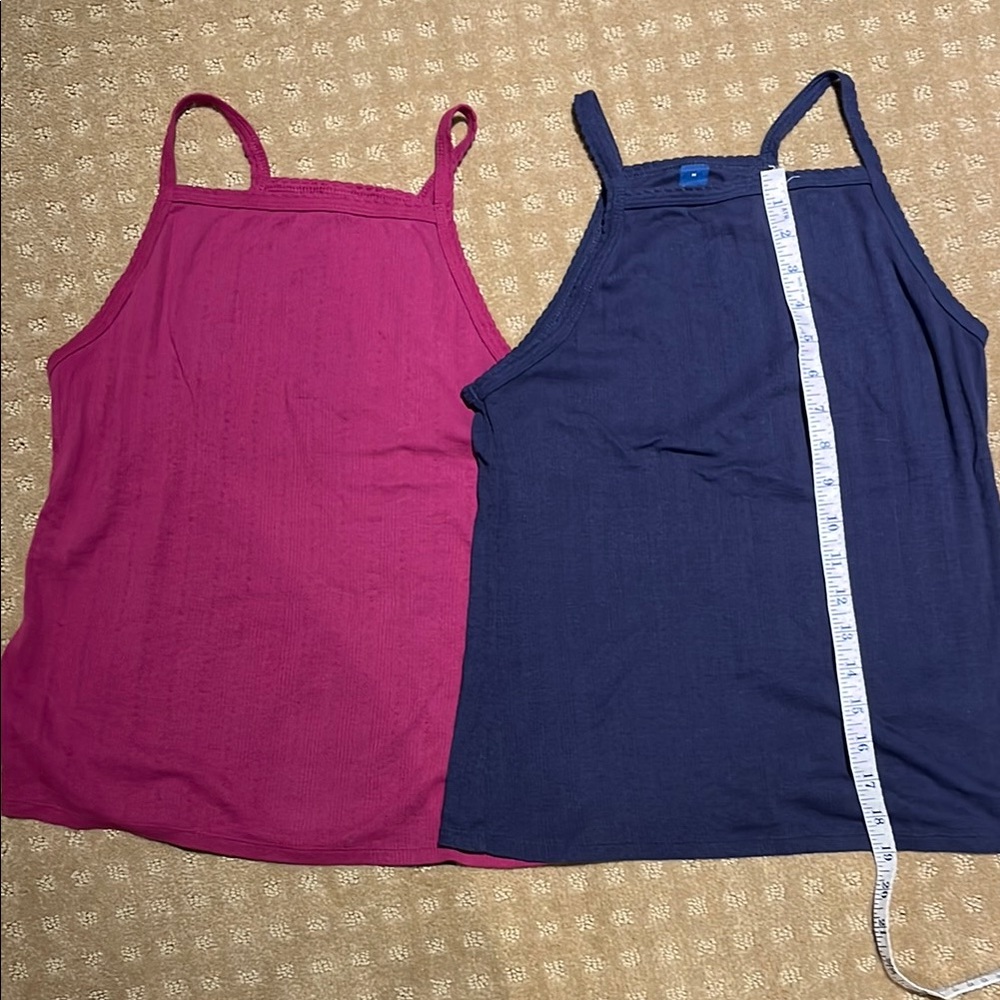 Old Navy Fitted Tank Tops in Pink and Blue